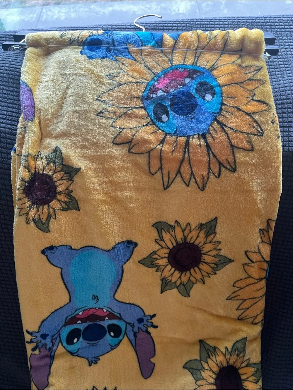 Disney Stitch with sunflowers plush throw blanket